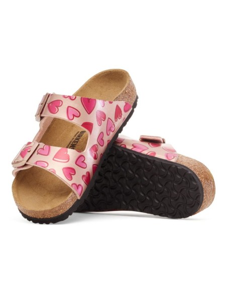 Birkenstock ARIZONA KIDS BS 1030434 ELECTRIC METALLIC COPPER HEARTS flipflops standard width