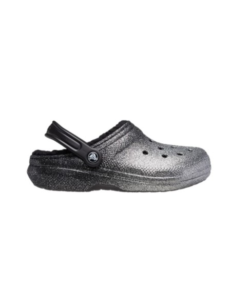 Crocs Classic Glitter Lined Clog Silver FlipFlops 205842067