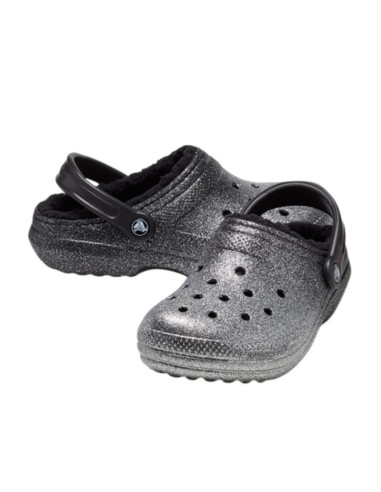 Crocs Classic Glitter Lined Clog Silver FlipFlops 205842067