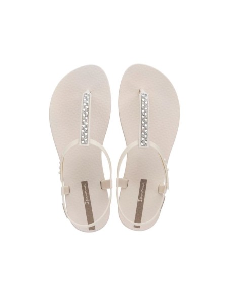 Ipanema Sandal Class women's beige flipflop sandals with rhinestones