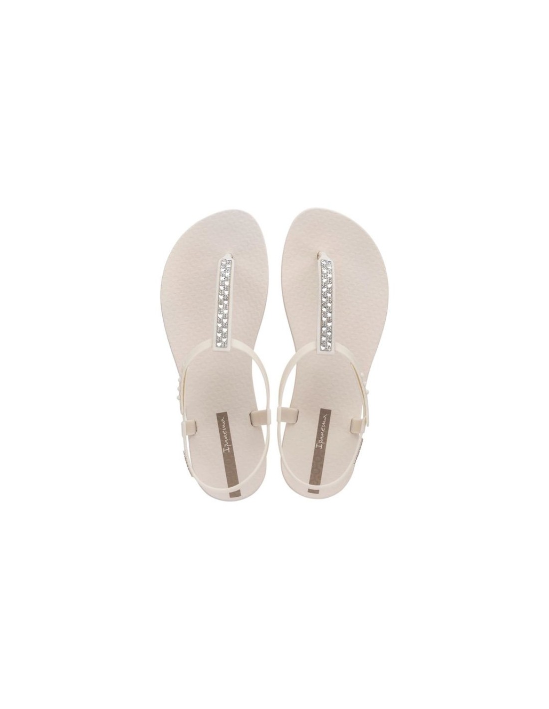 Ipanema Sandal Class women's beige flipflop sandals with rhinestones