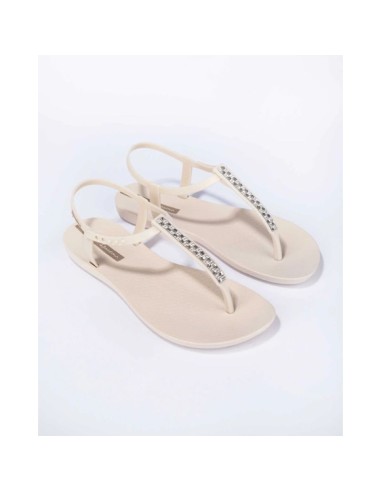 Ipanema Sandal Class women's beige flipflop sandals with rhinestones