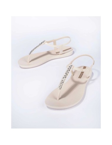 Ipanema Sandal Class women's beige flipflop sandals with rhinestones