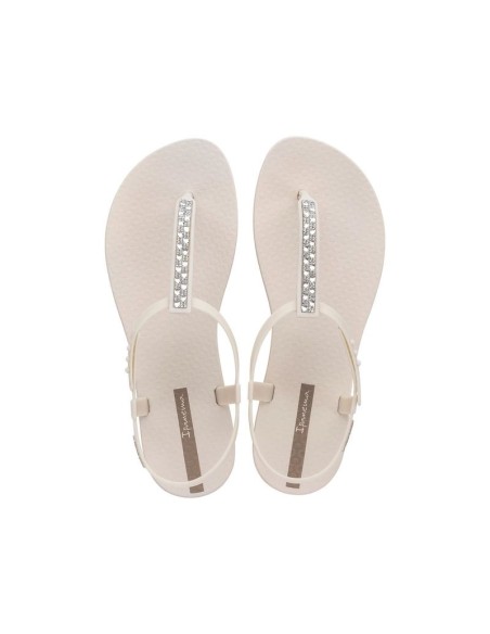 Ipanema Sandal Class women's beige flipflop sandals with rhinestones