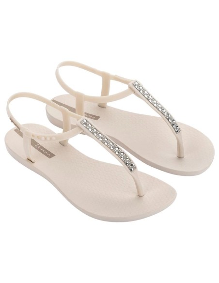 Ipanema Sandal Class women's beige flipflop sandals with rhinestones
