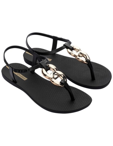 Ipanema Sandal Class women's fashionable black and gold flipflops