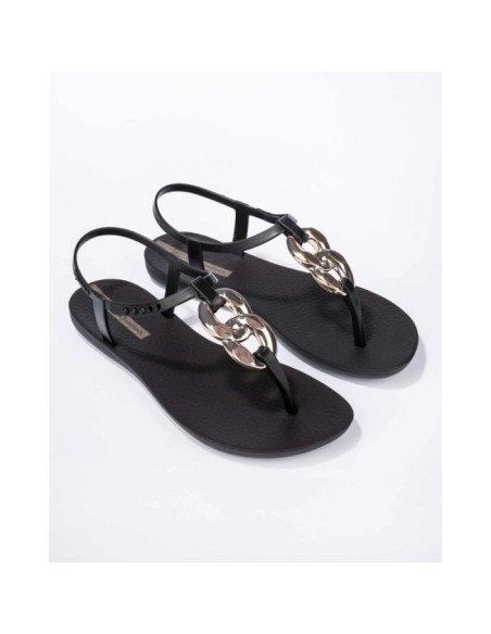 Ipanema Sandal Class women's fashionable black and gold flipflops