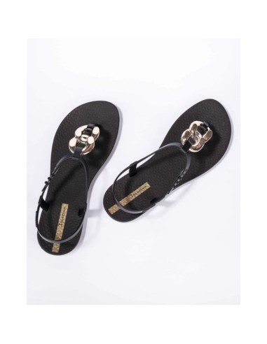 Ipanema Sandal Class women's fashionable black and gold flipflops
