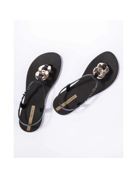 Ipanema Sandal Class women's fashionable black and gold flipflops