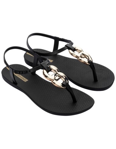 Ipanema Sandal Class women's fashionable black and gold flipflops