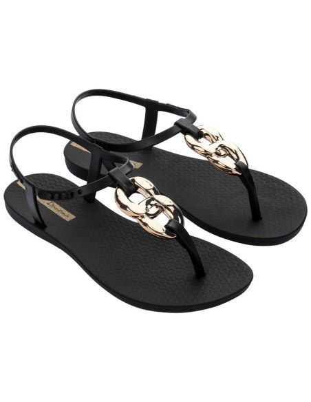 Ipanema Sandal Class women's fashionable black and gold flipflops