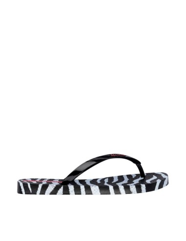 Ipanema Women's Animal Print Flip Flops Black and Gray 83846BP655