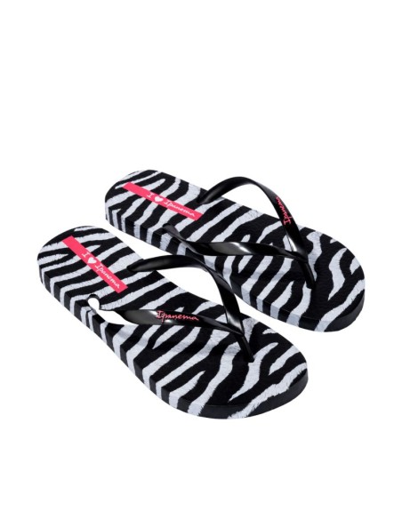 Ipanema Women's Animal Print Flip Flops Black and Gray 83846BP655