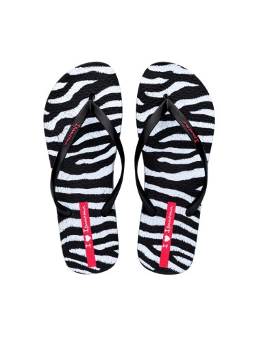 Ipanema Women's Animal Print Flip Flops Black and Gray 83846BP655