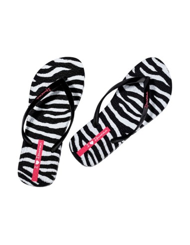 Ipanema Women's Animal Print Flip Flops Black and Gray 83846BP655