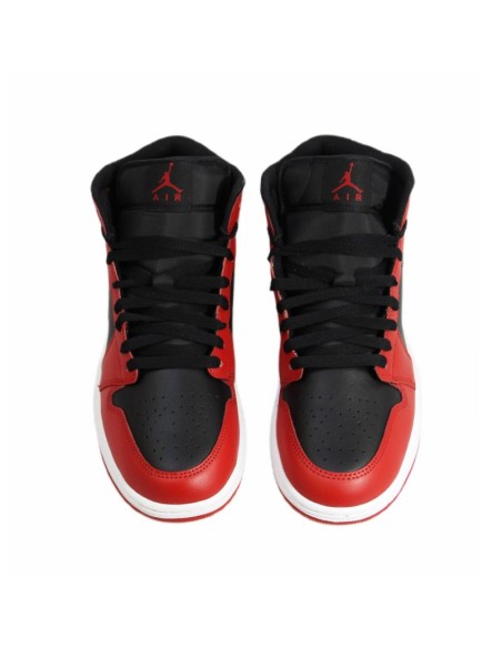 Air Jordan 1 Mid Men's Basketball Shoe BlackGym RedWhite DQ8426061