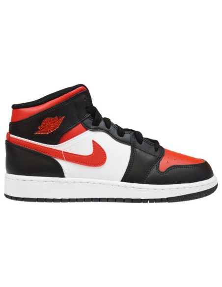 Air Jordan 1 Mid GS Fire Red Basketball Shoes 554725079