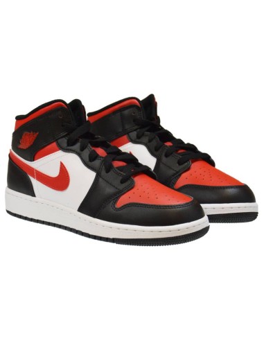 Air Jordan 1 Mid GS Fire Red Basketball Shoes 554725079