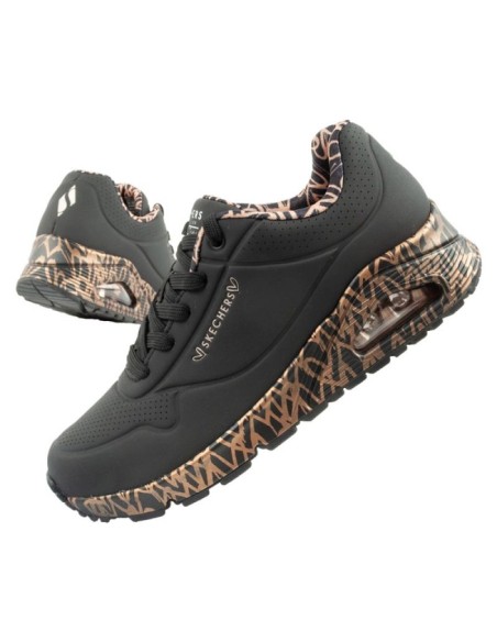 Skechers UnoLoving Love women's sports sneakers fashionable black