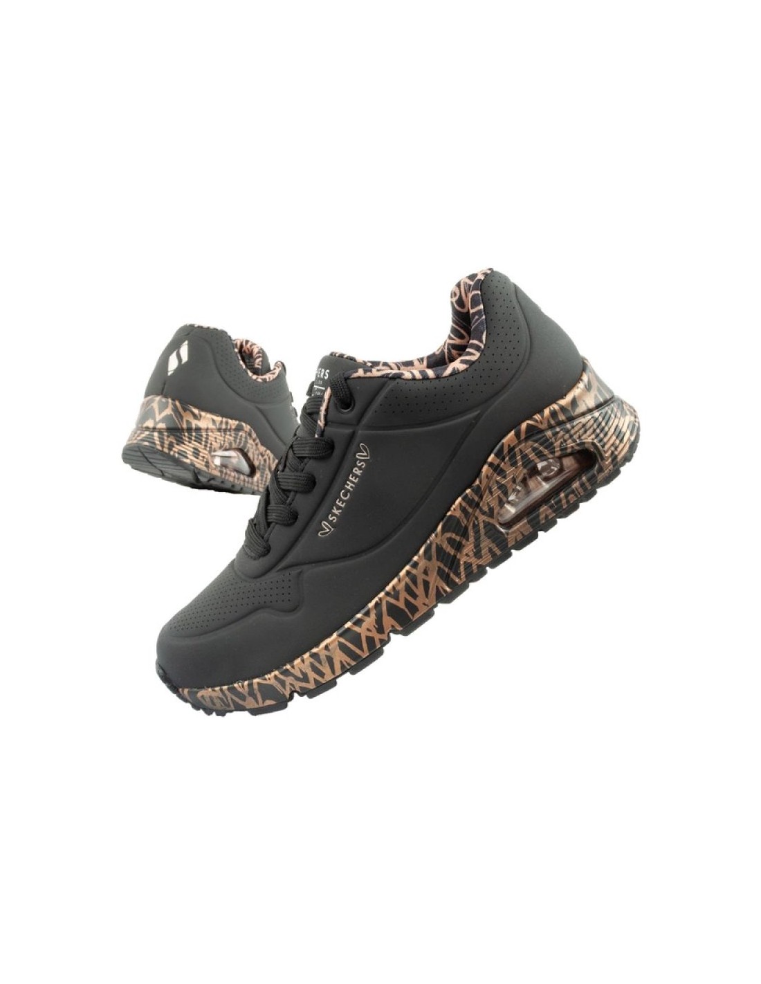 Skechers UnoLoving Love women's sports sneakers fashionable black