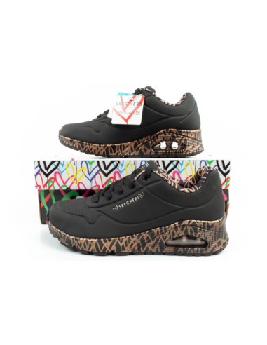 Skechers UnoLoving Love women's sports sneakers fashionable black