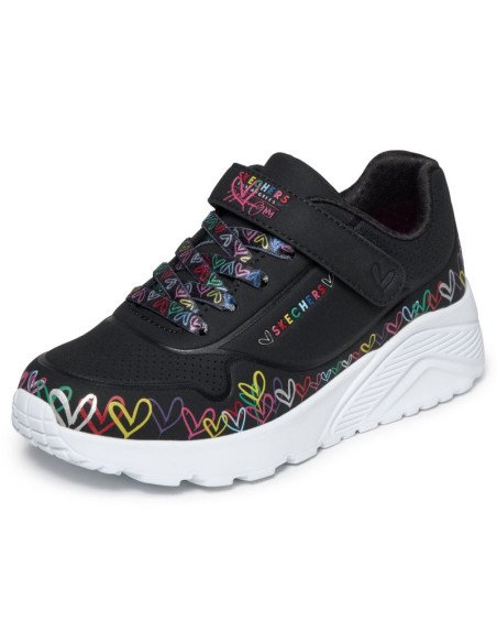 Skechers youth sneakers UNO LITE HEART CRAZE 314091L BKMT