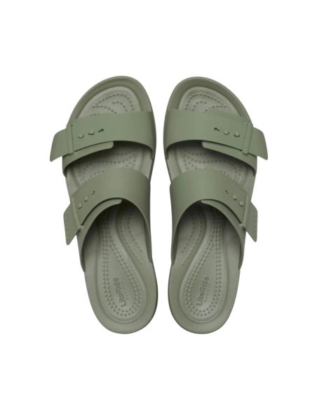 Crocs Brooklyn Buckle Low Women's Slides Green 211215 3BX