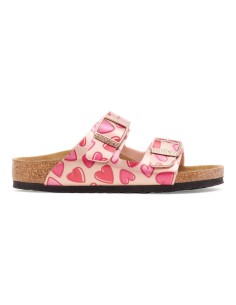 Birkenstock ARIZONA KIDS BS 1030434 ELECTRIC METALLIC COPPER HEARTS flipflops standard width