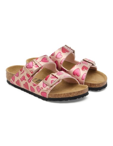 Birkenstock ARIZONA KIDS BS 1030434 ELECTRIC METALLIC COPPER HEARTS flipflops standard width