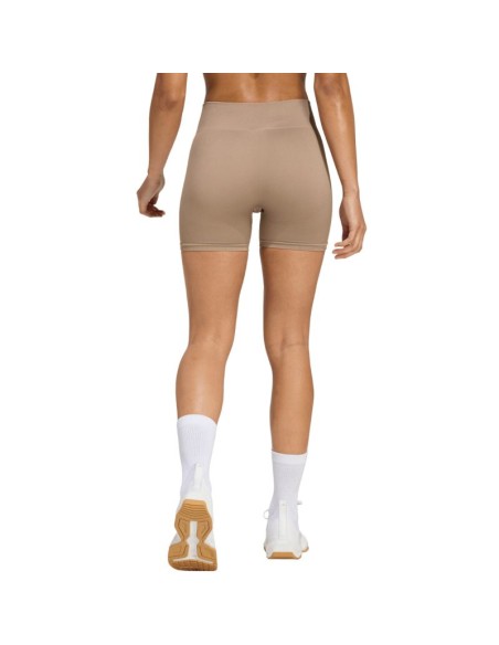 Women's adidas Workout Essentials 4 inch beige shorts JX3926