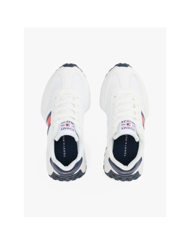 Tommy Hilfiger women's FLAG LOW CUT LACEUP SNEAKERS T3X9338771695X336X336 WHITEBLUE