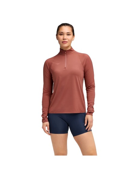 Hoka W GlideTech Quarter Zip Longsleeve 1164155ROUG