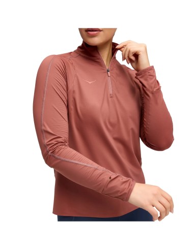 Hoka W GlideTech Quarter Zip Longsleeve 1164155ROUG