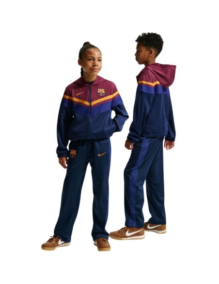 Nike FC Barcelona Home tracksuit for kids navy blue and burgundy IO3566 682