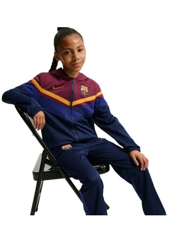 Nike FC Barcelona Home tracksuit for kids navy blue and burgundy IO3566 682