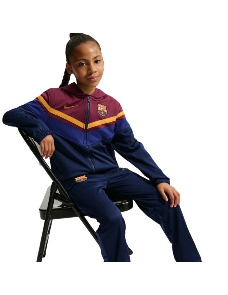 Nike FC Barcelona Home tracksuit for kids navy blue and burgundy IO3566 682