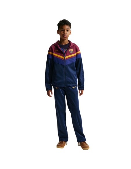 Nike FC Barcelona Home tracksuit for kids navy blue and burgundy IO3566 682