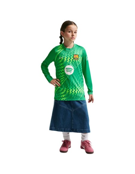 Nike FC Barcelona Stadium Goalkeeper 202627 Kids' Jersey Green II3610 324