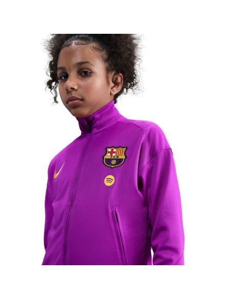Nike FC Barcelona Strike Kids Tracksuit Purple and Black HJ8027 552