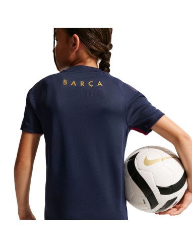 Nike FC Barcelona Strike Kids TShirt Navy Blue and Burgundy II3237 401