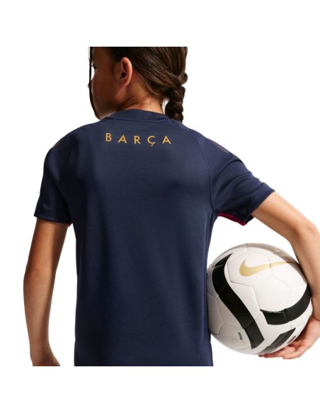 Nike FC Barcelona Strike Kids TShirt Navy Blue and Burgundy II3237 401
