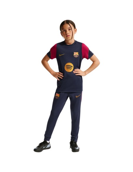 Nike FC Barcelona Strike Kids TShirt Navy Blue and Burgundy II3237 401