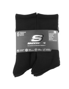 Skechers 6pk Core Crew LG Socks S118220BLK