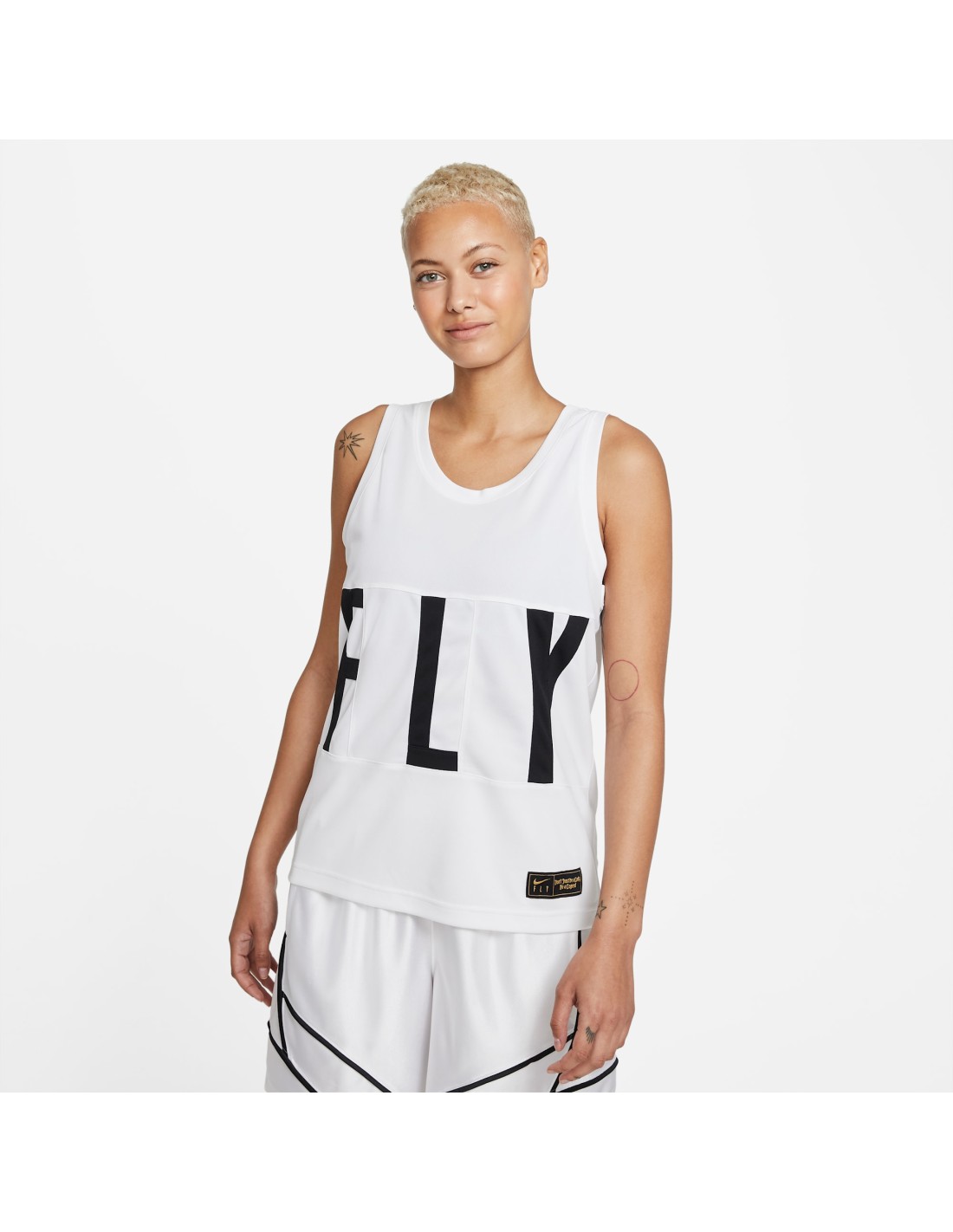 Nike - ΣΗΜΑΝΤΙΚΟ: Σε περίπτωση διαφοράς τιμής από το κατάστημα ισχύει παντα και μόνο η τιμή του καταστήματος Nike Swoosh Fly Jersey Wmns WhiteBlack DC7907100