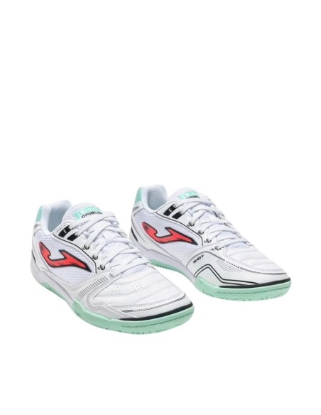 Joma Dribling Indoor 2632 white and turquoise DRIS2632IN football boots