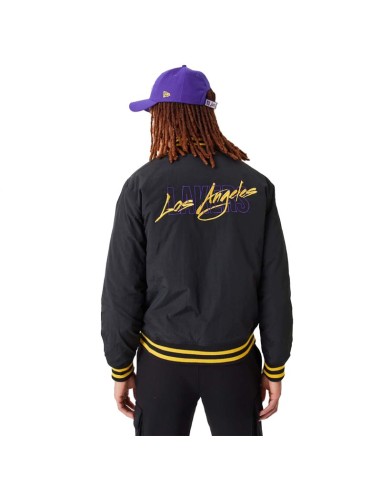 New Era NBA Los Angeles Lakers Script Bomber Jacket 60332205