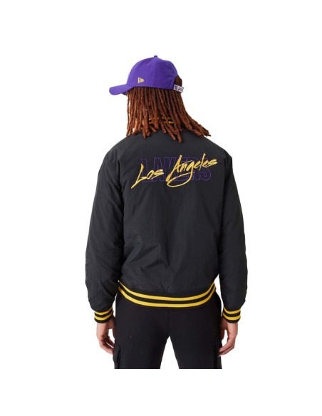 New Era NBA Los Angeles Lakers Script Bomber Jacket 60332205