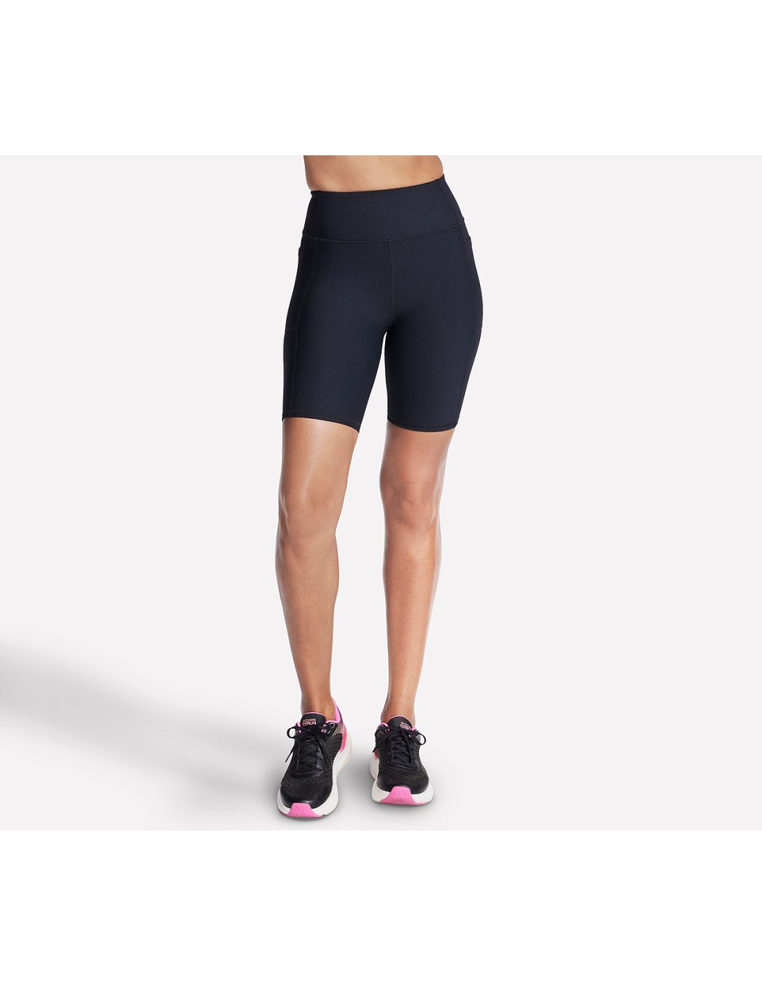 Skechers Go Flex Rib High Waisted 8 Inch Bike Short SH32BLK