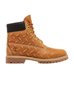 Supreme x Timberland 6 Inch Premium Waterproof Boot Embossed Diamond Plate Wheat TB0A6DD4231 MBS