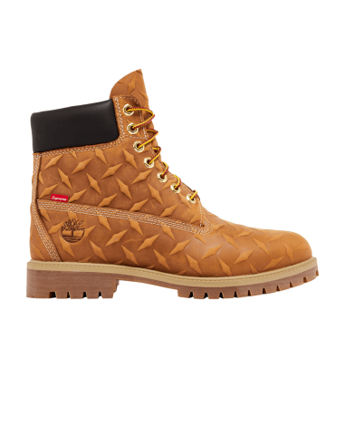 Supreme x Timberland 6 Inch Premium Waterproof Boot Embossed Diamond Plate Wheat TB0A6DD4231 MBS